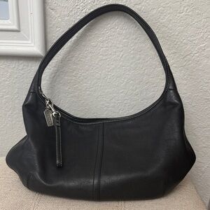 Coach Black Leather Hobo Bag